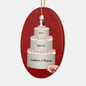 Wedding Cake (aanpasbaar) Keramisch Ornament (Links)