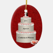 Wedding Cake (aanpasbaar) Keramisch Ornament (Voorkant)