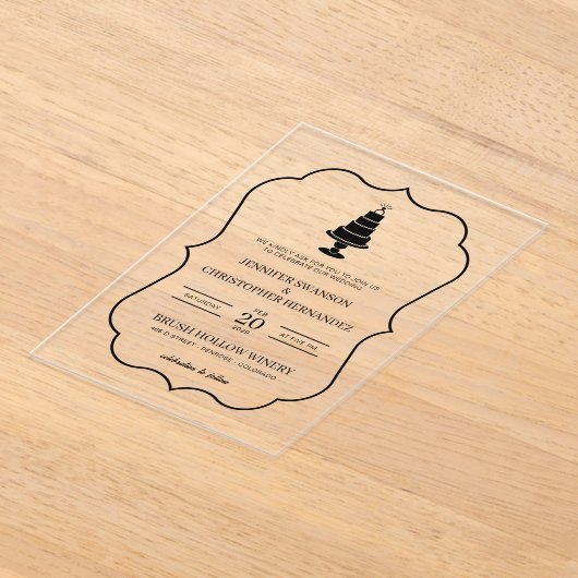 Wedding Cake Acryl Uitnodigingen (Laagn)