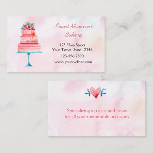 Wedding Cake Bakery Visitekaartje (Voorkant / Achterkant)