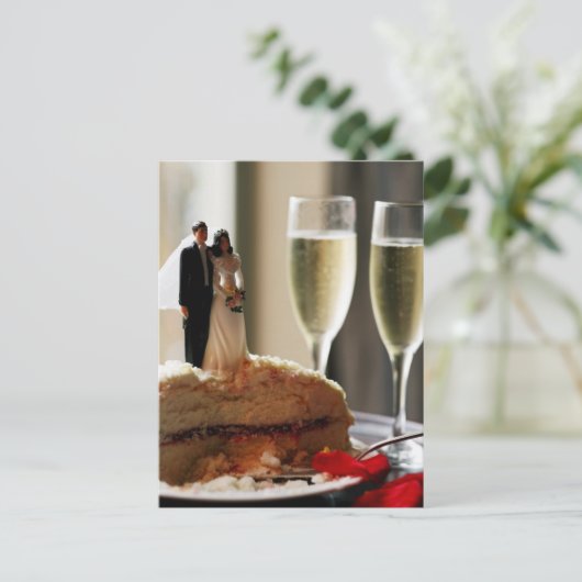 Wedding Cake Champagne Briefkaart (Staand voorkant)