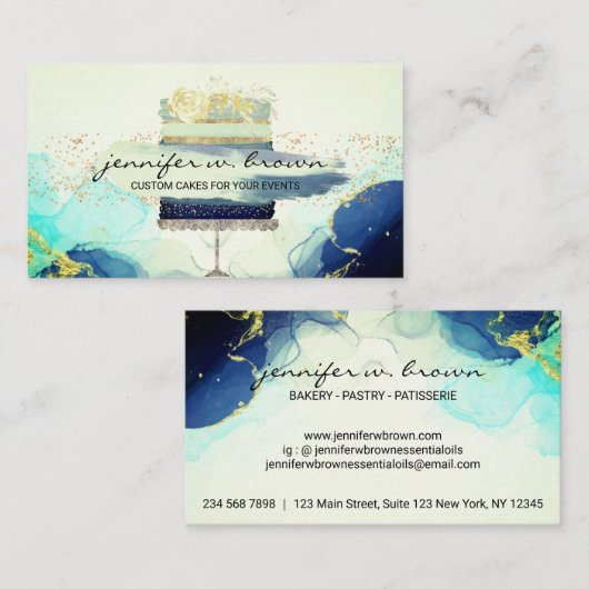 Wedding Cake Decor Baker Visitekaartje (Voorkant / Achterkant)