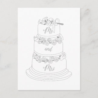 Wedding Cake Design Mr & Mrs Briefkaart