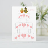 Wedding Cake Design Wedding RSVP Kaartje (Staand voorkant)