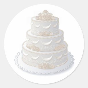Wedding Cake Envelope Seal Ronde Sticker