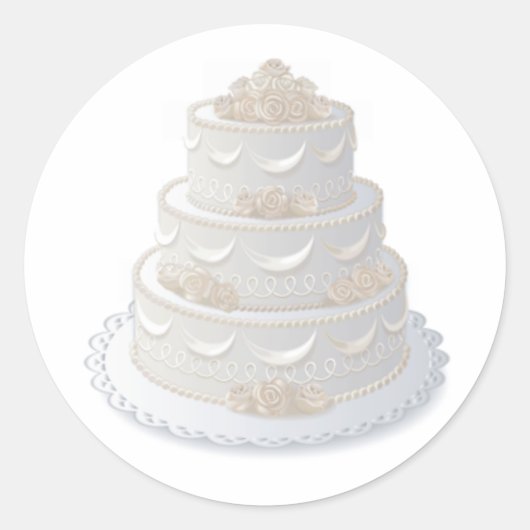 Wedding Cake Envelope Seal Ronde Sticker (Voorkant)