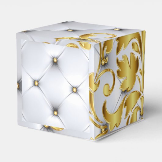 Wedding Cake Favor Box in zilver en goud Bedankdoosjes (Achterkant)