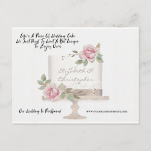 Wedding Cake Funny Change of Date Postponed Briefkaart