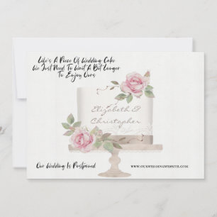 Wedding Cake Funny Change of Planans Postponed Aankondiging