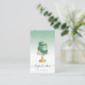 Wedding Cake Glitter Drip Mint Green Bakery Visitekaartje (Staand voorkant)