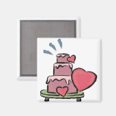 Wedding Cake Hearts Magneet (Voorkant / Achterkant)