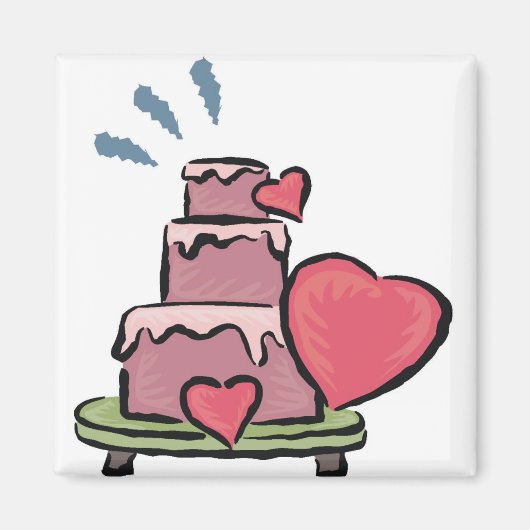 Wedding Cake Hearts Magneet (Voorkant)