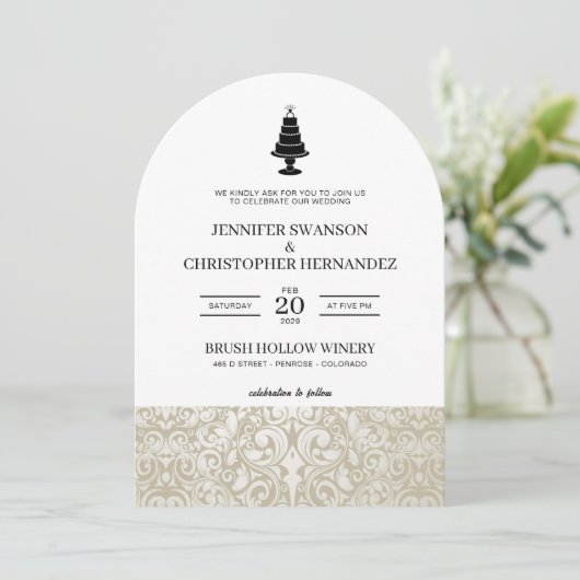 Wedding Cake Kaart (Staand voorkant)