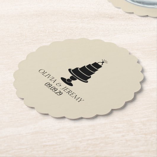 Wedding Cake Kartonnen Onderzetters (Gekanteld)