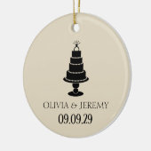 Wedding Cake Keramisch Ornament (Links)