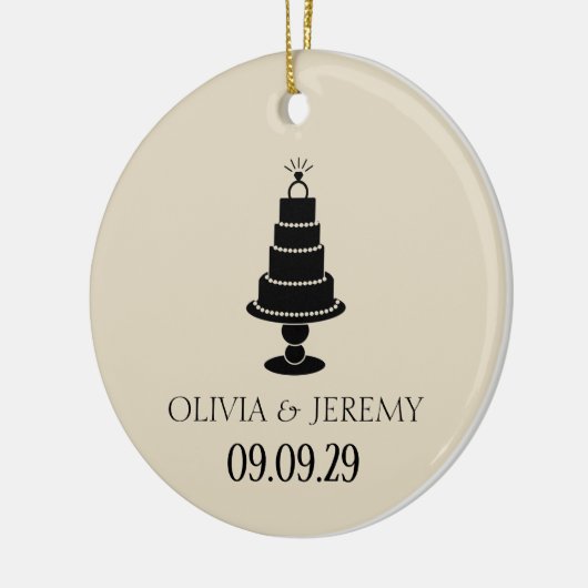 Wedding Cake Keramisch Ornament (Links)