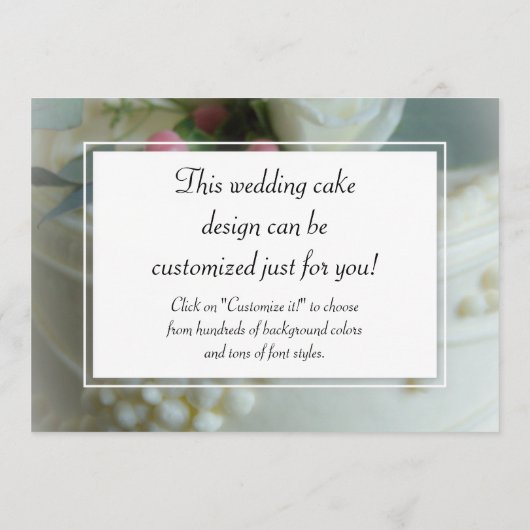 Wedding Cake Menu (Achterkant)