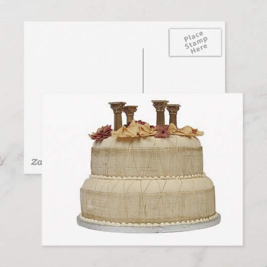 Wedding Cake Pillars Briefkaart (Voorkant / Achterkant)