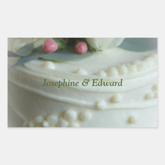 Wedding Cake Rechthoekige Sticker (Voorkant)