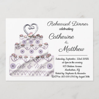 Wedding Cake Rehearsal Dinner Invitation Kaart