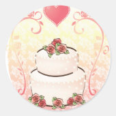 Wedding Cake Ronde Sticker (Voorkant)