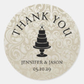 Wedding Cake Ronde Sticker (Voorkant)