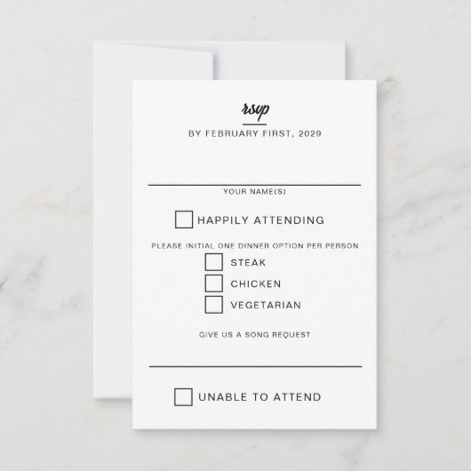 Wedding Cake RSVP Kaartje (Voorkant)