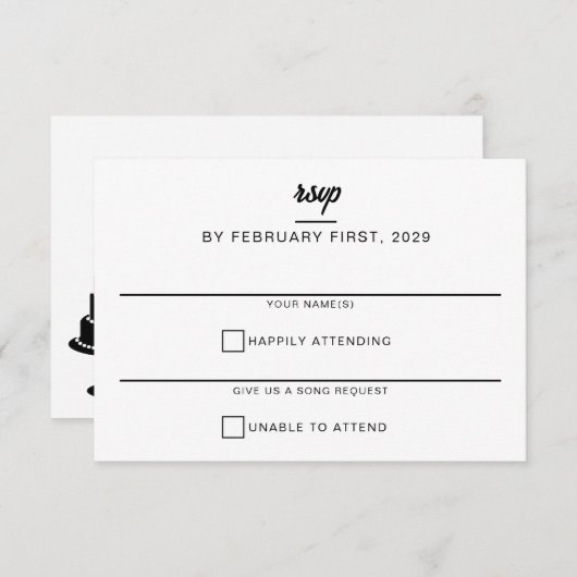 Wedding Cake RSVP Kaartje (Voorkant / Achterkant)