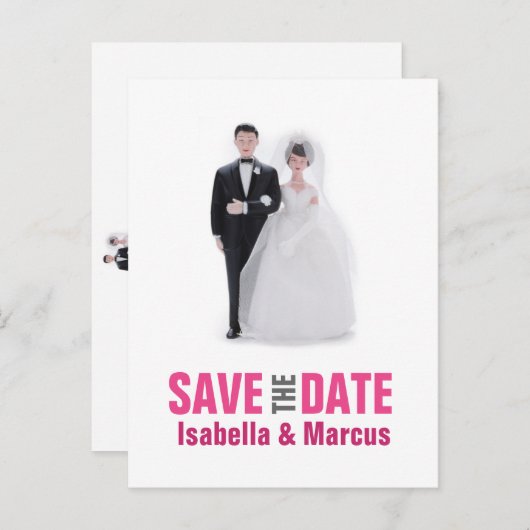 Wedding Cake Topper Save the Date Briefkaart (Voorkant / Achterkant)