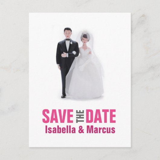 Wedding Cake Topper Save the Date Briefkaart (Voorkant)