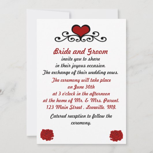 Wedding Cake-uitnodiging Kaart (Achterkant)