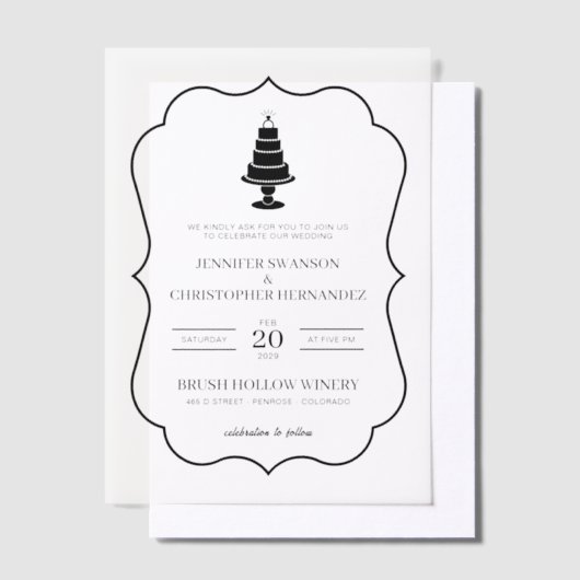 Wedding Cake Vellum Uitnodigingen (Offset)