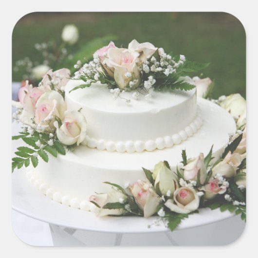 Wedding Cake Vierkante Sticker (Voorkant)