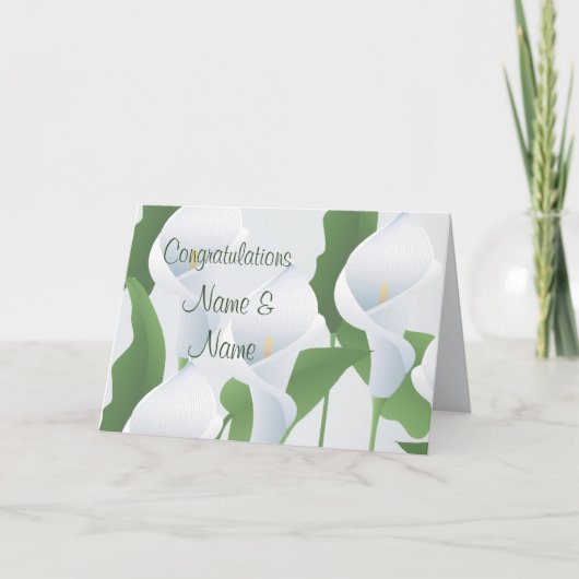 Wedding Calla Lilies feliciteert Wenskaart Kaart (Voorkant)