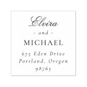Wedding Calligraphy & Classic Serif Return Address Zelfinktende Stempel (Design)