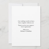 Wedding Calligraphy Heart Mr. and Mrs. 4 Photo Bedankkaart (Achterkant)