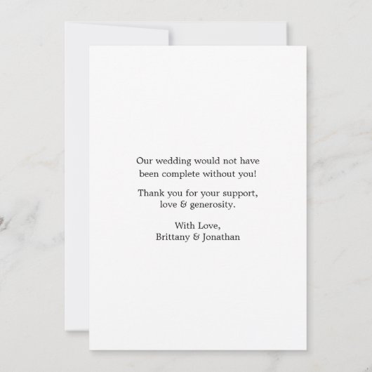 Wedding Calligraphy Heart Mr. and Mrs. 4 Photo Bedankkaart (Achterkant)