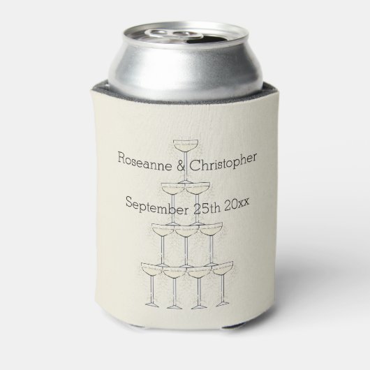 Wedding Can Cooler Champagne Glasses (Blikje Achterkant)