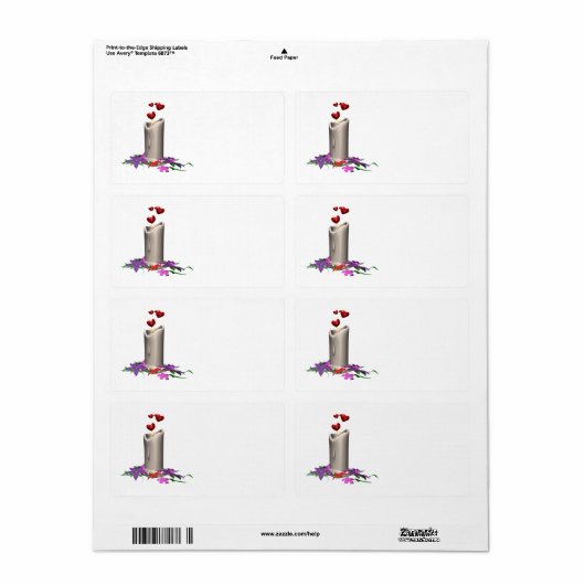 Wedding Candle Etiket (Full Sheet)