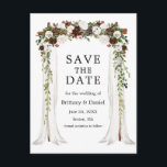 Wedding Canopy Arch Waterverf Boho Floral Aankondigingskaart<br><div class="desc">De Waterverf van de bruine bruine Boho Floral Wedding Verloving van het Elegant Wedding Canopy bevat mooie witte rozen en bruine bloemen. De boomkroonboog van de houtbruiloft omvat botanische groen.</div>