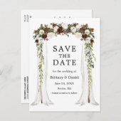 Wedding Canopy Arch Waterverf Boho Floral Aankondigingskaart (Voorkant / Achterkant)