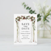 Wedding Canopy Arch Waterverf Boho Floral Aankondigingskaart (Staand voorkant)