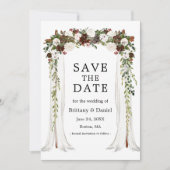 Wedding Canopy Arch Waterverf Boho Floral Save The Date (Voorkant)