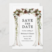 Wedding Canopy Arch Waterverf Boho Floral Save The Date (Voorkant / Achterkant)