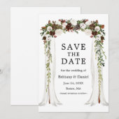 Wedding Canopy Arch Waterverf Boho Floral Save The Date (Voorkant / Achterkant)