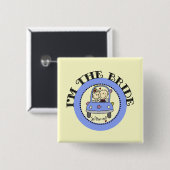 Wedding Car Bride Vierkante Button 5,1 Cm (Voorkant /achterkant)