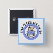 Wedding Car Groom Vierkante Button 5,1 Cm (Voorkant /achterkant)