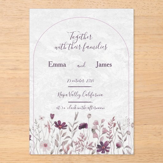 wedding card acryl uitnodigingen (Voorkant)