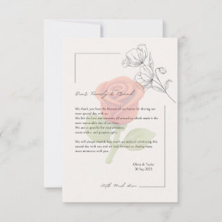 Wedding card bedankkaart