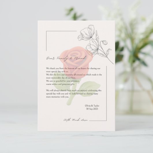 Wedding card bedankkaart (Staand voorkant)